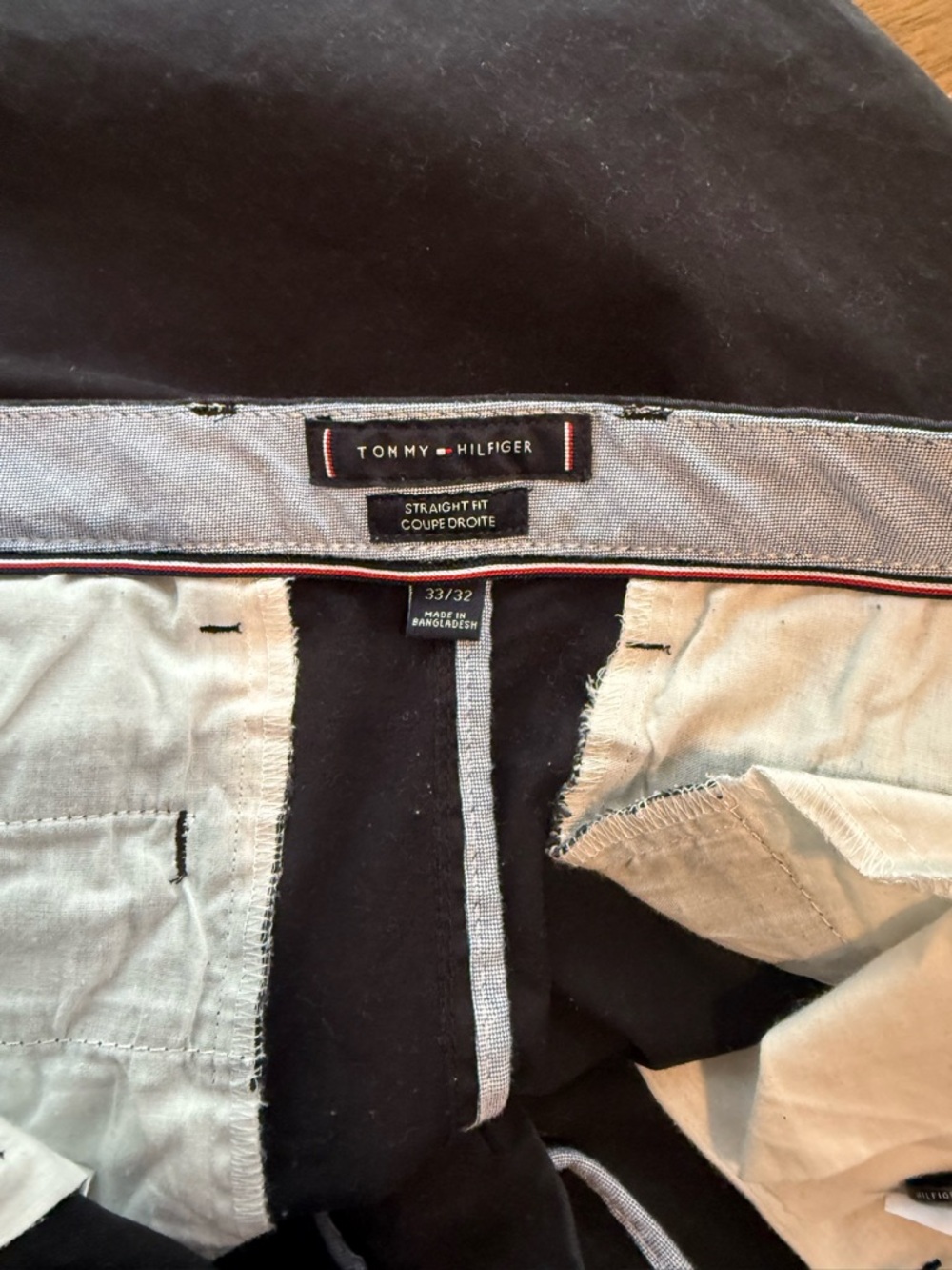 Tommy Hilfiger Black & Light Gray Interior Straight Fit Pants
